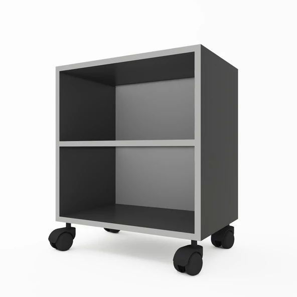 Kenzlife kitaplık beril 068*030*020 gri tekerlekli mutfak dolabı banyo ofis ayakkabılık kiler - Resim 4