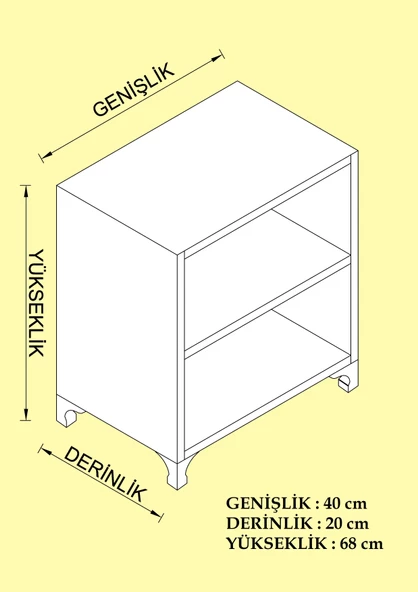 Kenzlife kitaplık tuğçe 068*040*020 byz ayaklı mutfak dolabı banyo ofis ayakkabılık kiler - Resim 7