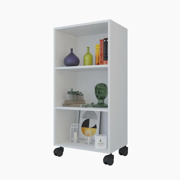 Kenzlife kitaplık beril 088X040X020 byz tekerlekli mutfak dolabı banyo ofis ayakkabılık kiler
