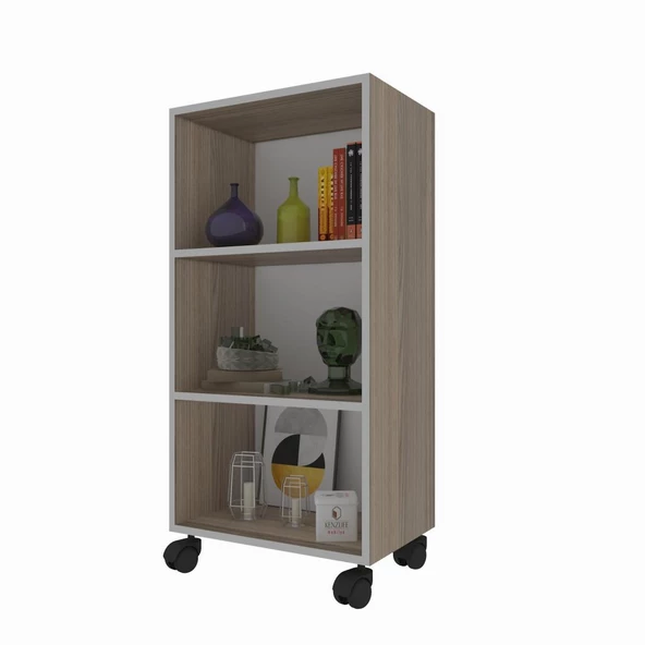 Kenzlife kitaplık beril 088*060*020 crd tekerlekli mutfak dolabı banyo ofis ayakkabılık kiler