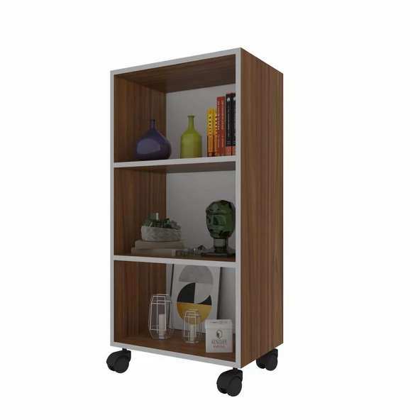 Kenzlife kitaplık beril 108*060*020 cvz tekerlekli mutfak dolabı banyo ofis ayakkabılık kiler ürün görseli