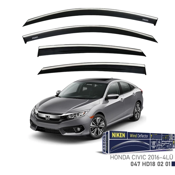 Honda Civic Kromlu Cam Rüzgarlığı Niken 2016-2021 arası