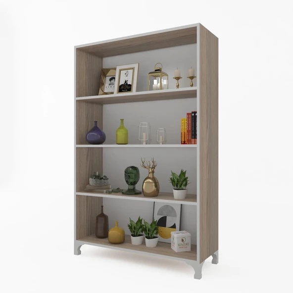 Kenzlife kitaplık tuğçe 148*090*020 crd ayaklı mutfak dolabı banyo ofis ayakkabılık kiler ürün görseli