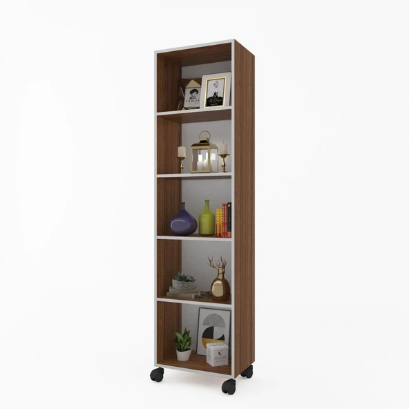 Kenzlife kitaplık beril 188*060*020 cvz tekerlekli mutfak dolabı banyo ofis ayakkabılık kiler ürün görseli