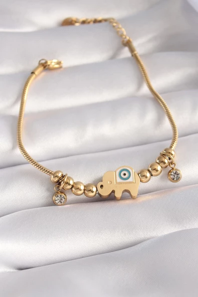 MuI MuI 316L Çelik Gold Renk Fil Figür Kadın Bileklik