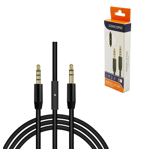 Aux Kablosu Gold 3.5mm Mikrofonlu 1mt Concord C-818