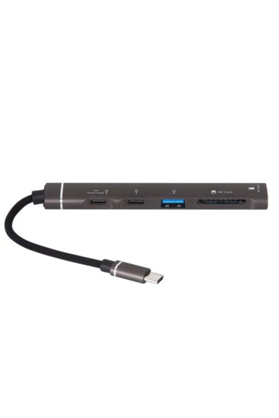 4 1 Otg- Usb Çoğaltıcı Hemde Kart Okuyuculu Usb Hub Telefon Tablet Için Type-c Girişli - 2