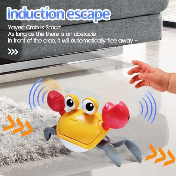 Can Oyuncak Sesli Işıklı Sensörlü Yürüyen Yengeç QC-1Y - 9