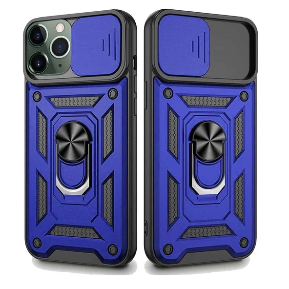 Apple iPhone 11 Pro Max Uyumlu Kızaklı Kamera Korumalı Tank Kılıf - 3