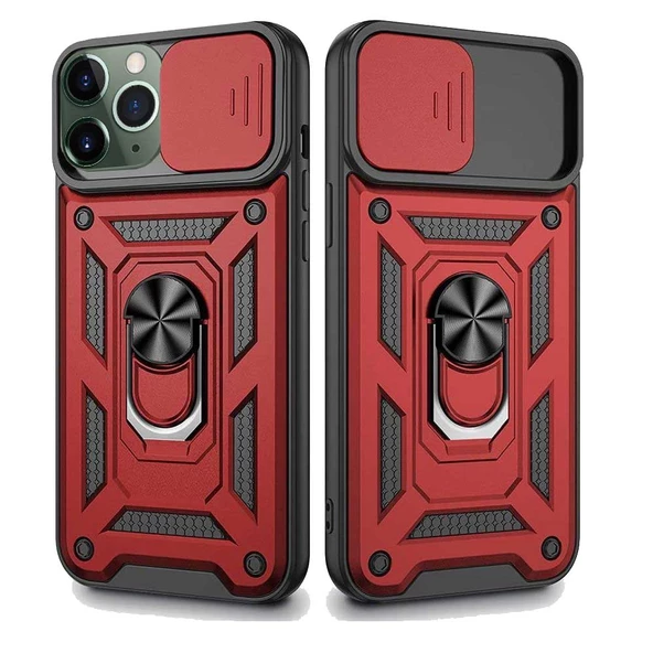 Apple iPhone 11 Pro Max Uyumlu Kızaklı Kamera Korumalı Tank Kılıf - 2