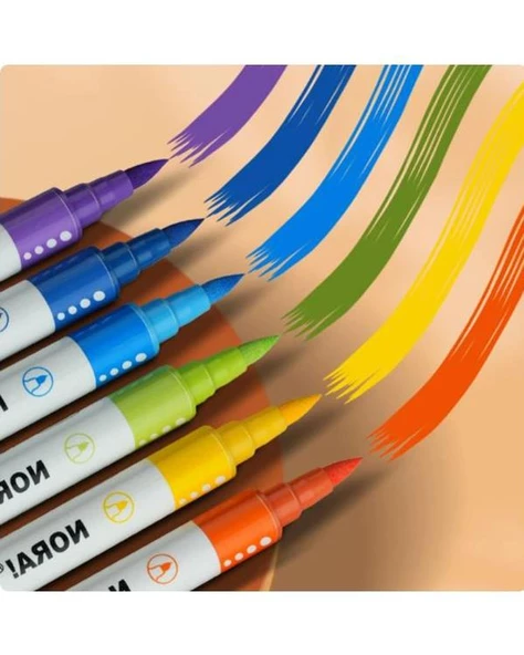 Nora Çift Uçlu Akrilik İşaretleyici Kalem 24 Renk - Resim 2