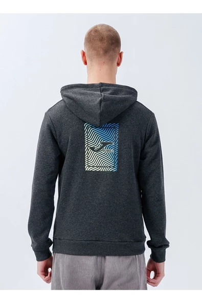 Joma Sweat Hoody Begin M - Erkek Pamuklu Antrasit Sweatshirt - 4222316 - 4