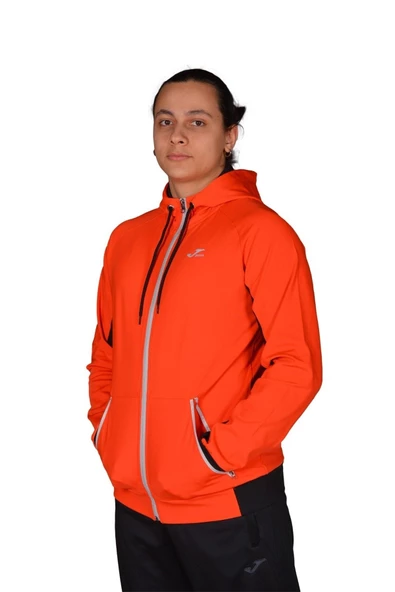 Joma Poly. Stork - Erkek Turuncu-Siyah Kapüşonlu Spor Sweatshirt - 4231303