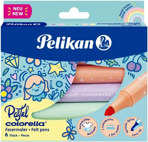 Pelikan Colorella 6'lı Jumbo Pastel Keçeli Boya Kalemi / 411-FB6