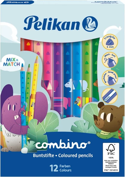 Pelikan Combino 12'li Jumbo Kuru Boya Kalemi / 811194