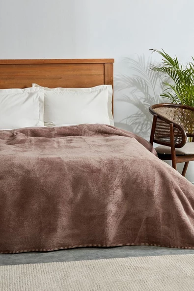 Saye Çift Kişilik Double Pamuk Battaniye Vizon-Bej - 6