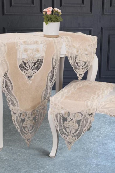 Gonca Kadife Salon Takımı 5 Parça - 5