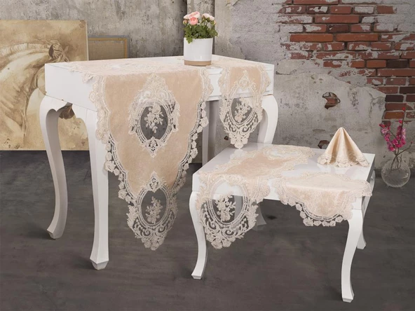Kösem Kadife Salon Takımı 5 Parça - 2