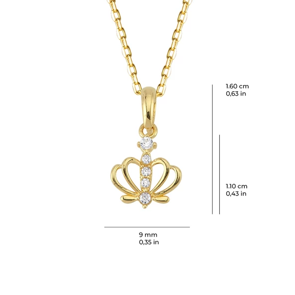 14 Ayar Taç Taşlı Altın Kolye 1,71 gr - Resim 2