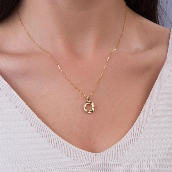 14 Ayar Altın O Harfi Kolye Ucu 0.63 gr - Resim 2