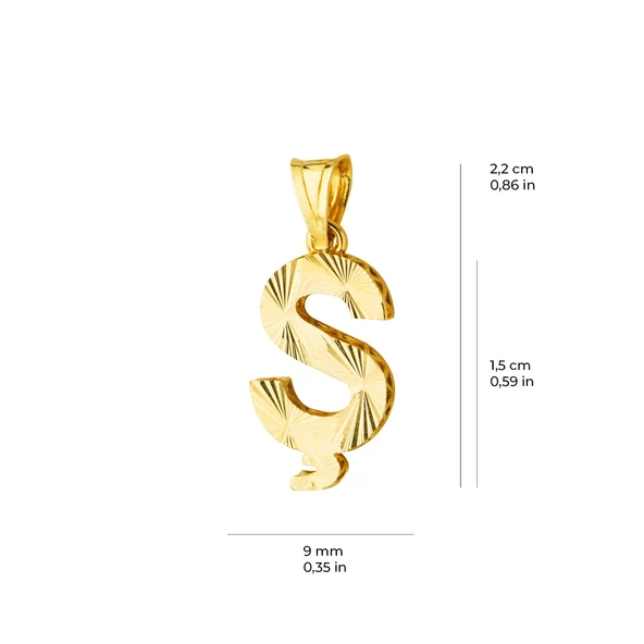 14 Ayar Altın Ş Harfi Kolye Ucu 0.73 gr - Resim 5