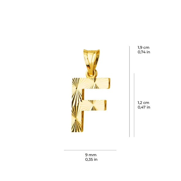 14 Ayar Altın F Harfi Kolye Ucu 0.56 gr - Resim 5