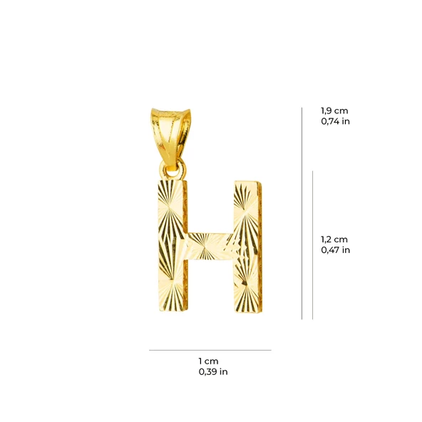 14 Ayar Altın H Harfi Kolye Ucu 0.64 gr - Resim 5