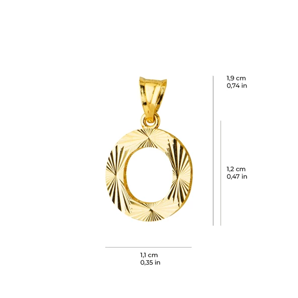 14 Ayar Altın O Harfi Kolye Ucu 0.63 gr - Resim 5