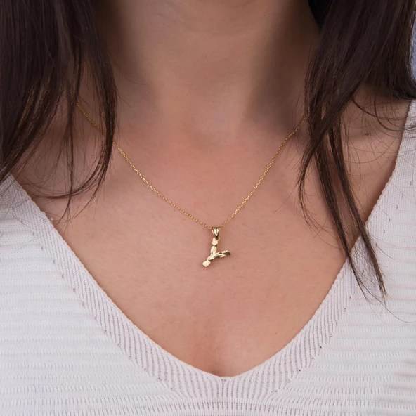 14 Ayar Altın Y Harfi Kolye Ucu 0.57 gr - Resim 2