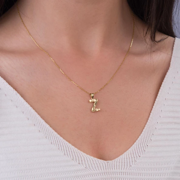 14 Ayar Altın Z Harfi Kolye Ucu 0.55 gr - 2