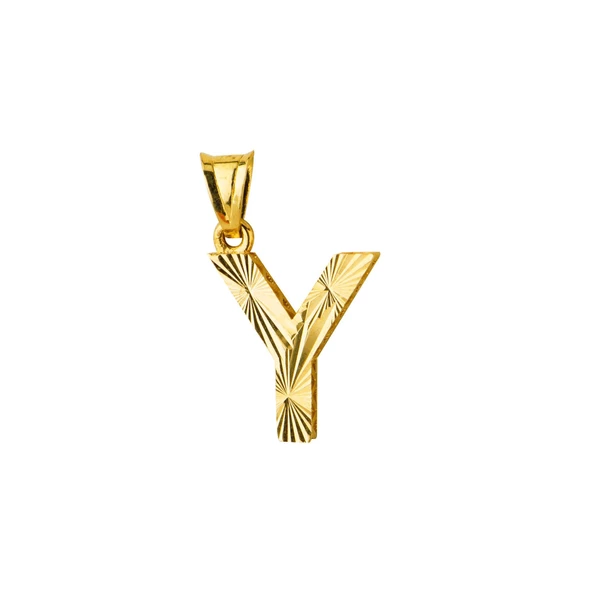 14 Ayar Altın Y Harfi Kolye Ucu 0.57 gr - Resim 4
