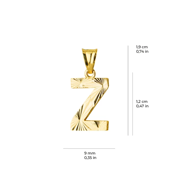 14 Ayar Altın Z Harfi Kolye Ucu 0.55 gr - 5