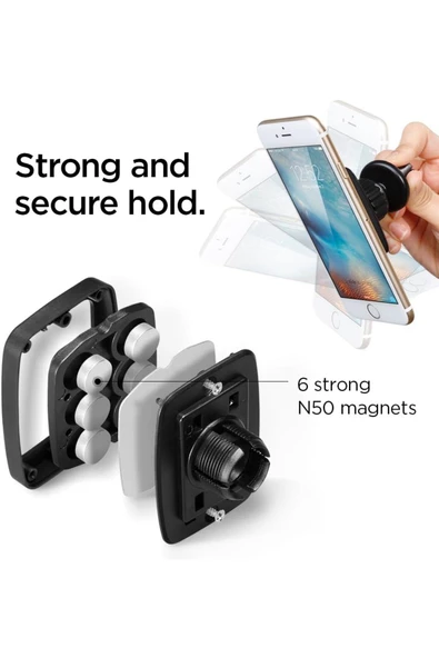 Spigen Kuel H12 Tüm Cihazlara Uyumlu Manyetik Premium Araç Tutucu (Universal) A201 - 000CD20115 - Resim 4