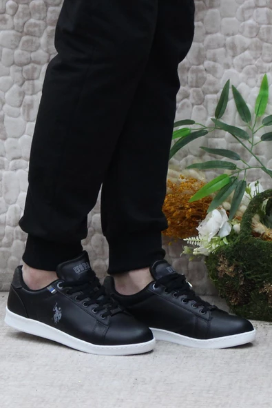 U.S. Polo Assn. Erna 4FX Siyah Beyaz Orijinal Ürün Sneaker Spor Ayakkabı - Resim 2
