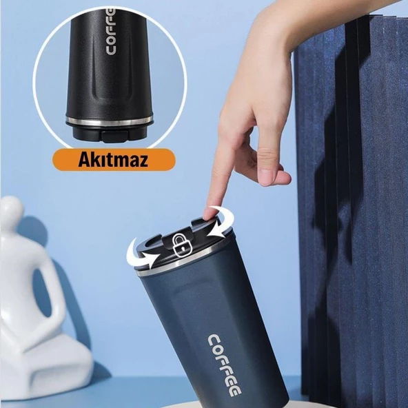 BUFFER® Paslanmaz Çelik Isı Yalıtımlı Sızdırmaz Isı Ölçerli Dijital Ekranlı Kahve ve Çay Termosu - 2