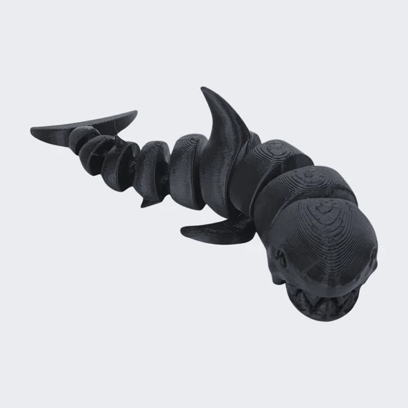 3D Hareketli Köpek Balığı Figürlü Oyuncak - Siyah - Resim 5