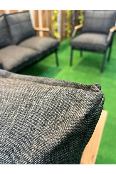 UFUK HOME Linda 2 1 1 Antrasit Bahçe Balkon Takımı,Balkon Mobilyası,Teras Takımı,Kafe Sandalyesi,Bahçe Takımları - 3