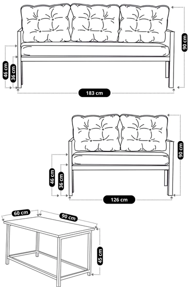 UFUK HOME Damla Köşe Takımı, Bahçe Takımı, Bahçe Mobilyası, Balkon Köşe Takımı, Balkon Bahçe Mobilyaları - 3