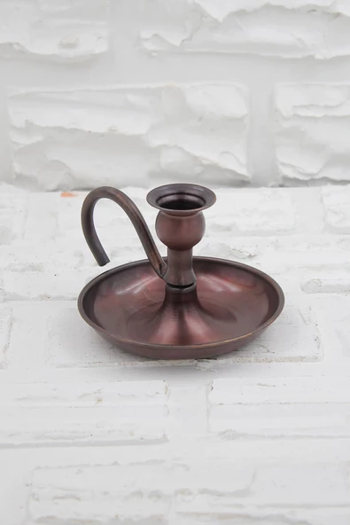 Turna Bakır Alem Mumluk & Şinanay & El Şamdanı Bakır Kulp Düz Oksit - 3