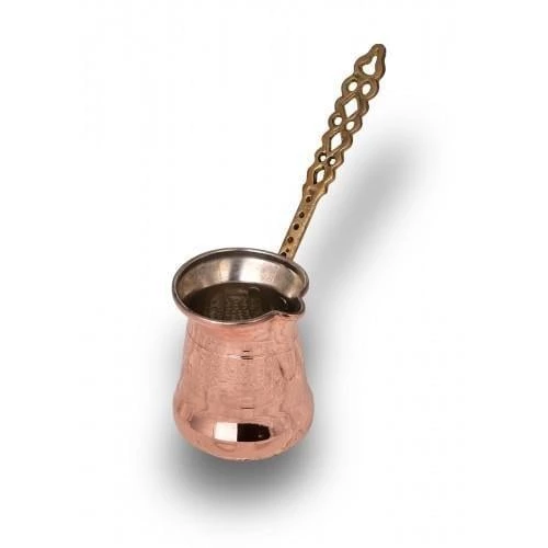 Turna Bakır Sultan Cezve 4 No Kalın Pirinç Kulp 5 Fincan Makine Dövme Kırmızı Turna1247-1 - 3