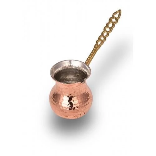 Turna Bakır Eylül Cezve 1 No 2 Fincan Makine Dövme Kırmızı Turna1227-1 - 2