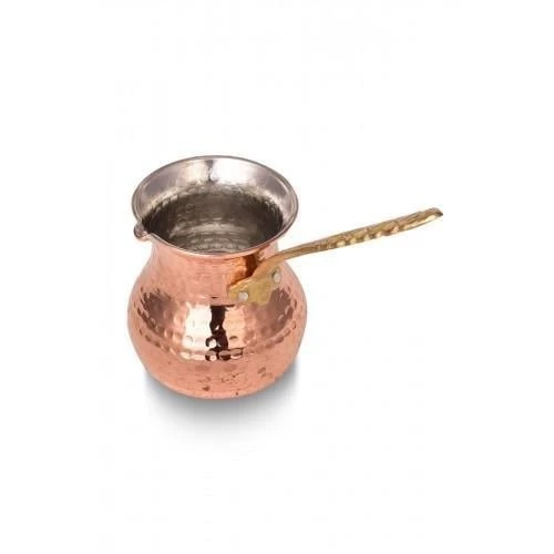 Turna Bakır Eylül Cezve 1 No 2 Fincan Makine Dövme Kırmızı Turna1227-1 - 3