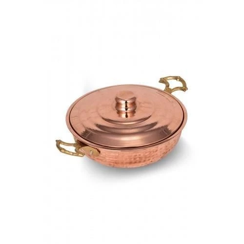 Turna Bakır Emirgan Tava 5 No 22 Cm El Dövme Kırmızı Turna7601-1 - 3