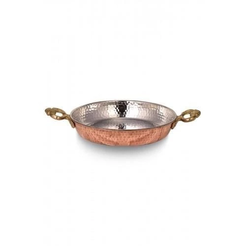 Turna Bakır Acemli Tava 6 No 24 Cm El Dövme Kırmızı Turna7592-1 - 5
