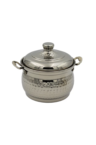 Turna Bakır Mini Güveç Tencere 3 No 14 Cm El Dövme Nikel Turna8176-2 - 2