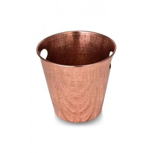 Turna Bakır Mercan Buz Kovası 24 Cm El Dövme Kırmızı Turna2552-1 - 4