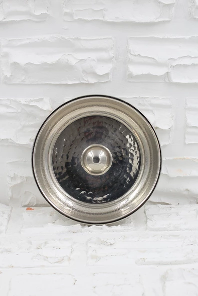 Turna Bakır Kurnacı Hamam Tası 20 Cm El Dövme Nikel Turna4054-2 - 2