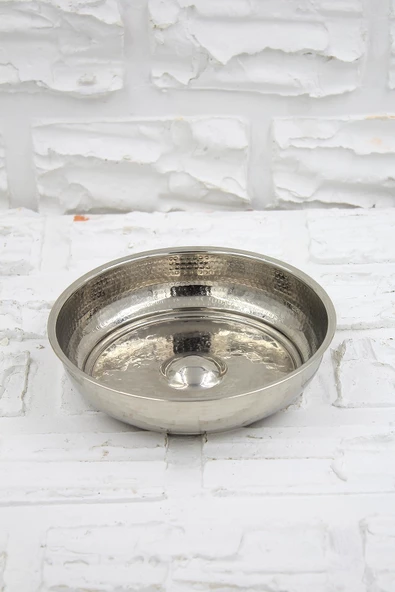 Turna Bakır Kurnacı Hamam Tası 20 Cm El Dövme Nikel Turna4054-2 - 4