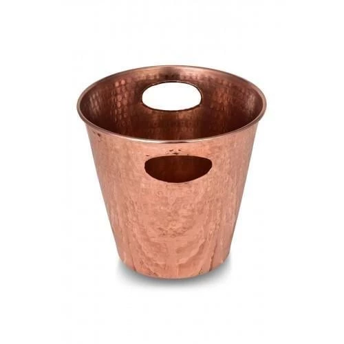 Turna Bakır Mercan Buz Kovası 24 Cm El Dövme Kırmızı Turna2552-1 - 2