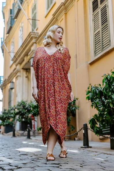 Kayık Yaka Açık Omuz Büyük Beden Elbise ürün görseli 1